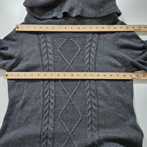Jessica Sweater Dress Women XL Gray LS Cable Knit Turtleneck Western Cottagecore - Picture 4 of 16